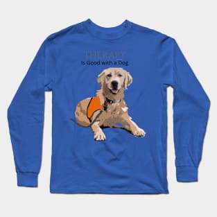 Therapy Dog Orange Long Sleeve T-Shirt